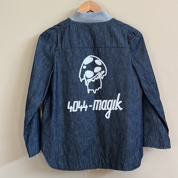 Tim Coppens Embroidered Collared Denim Bomber Style Jacket - Picture 1 of 11
